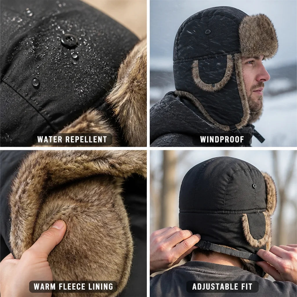 Trapper Hat | Windproof & Water-Repellent Faux-Fur Lined