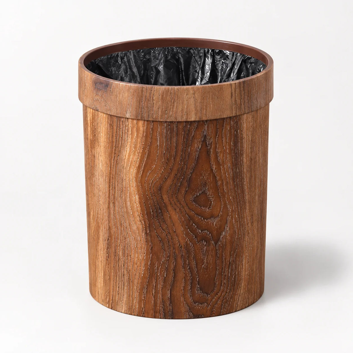Trash Can | Natural Wood & Removable Lid | Compact