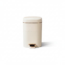 Trash Can | Foot Pedal Lid & Seamless Metal Body | Cylindrical Design