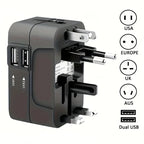 Travel Adapter | Dual USB & 110/220V | American Plug