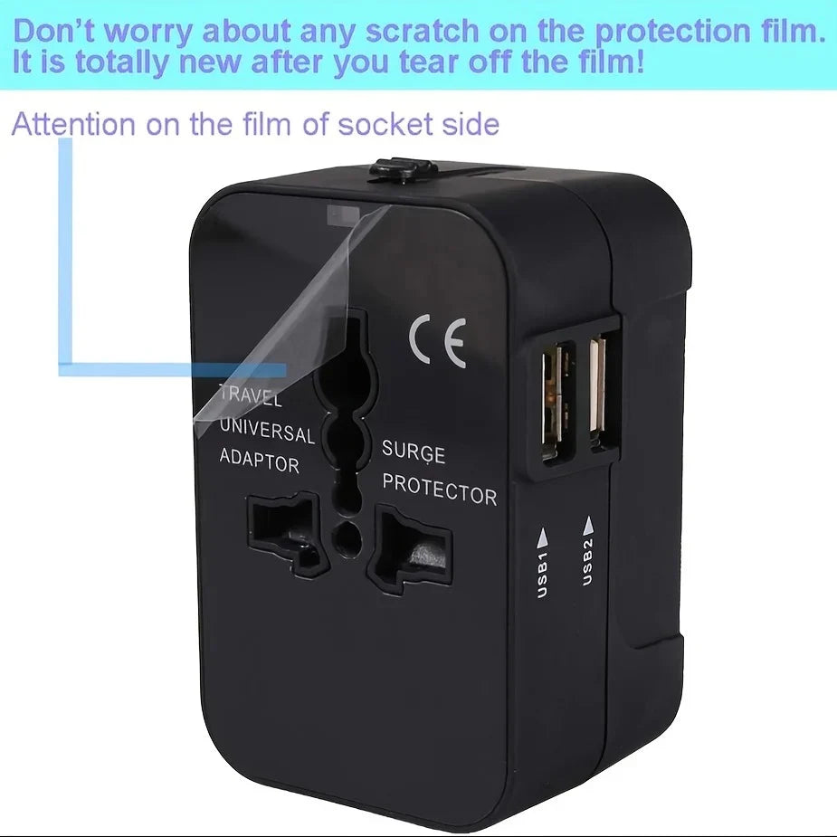 Travel Adapter | Dual USB & 110/220V | American Plug