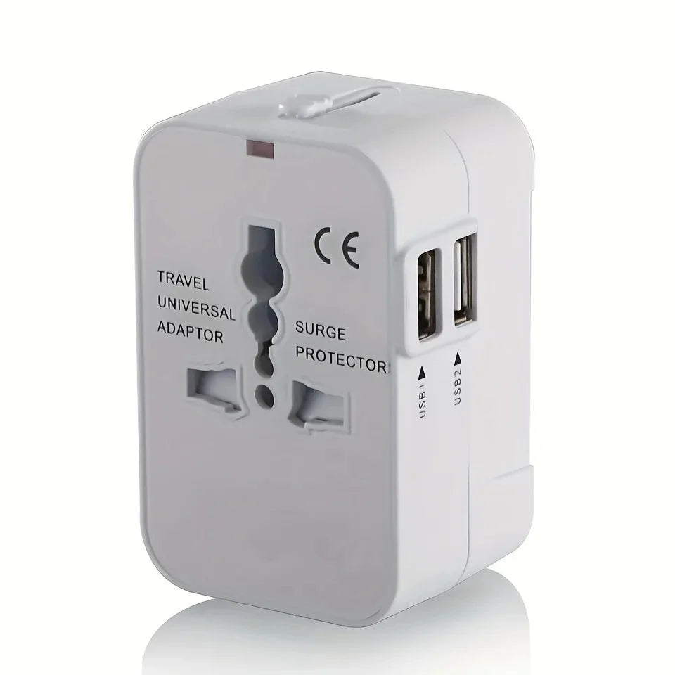Travel Adapter | Dual USB & 110/220V | American Plug