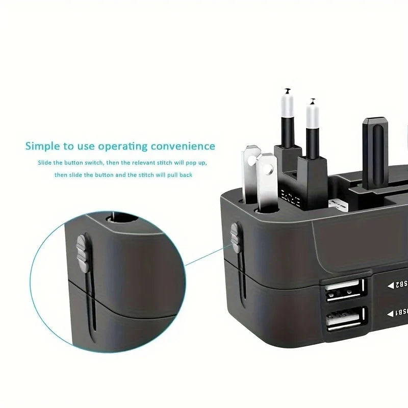 Travel Adapter | Dual USB & 110/220V | American Plug
