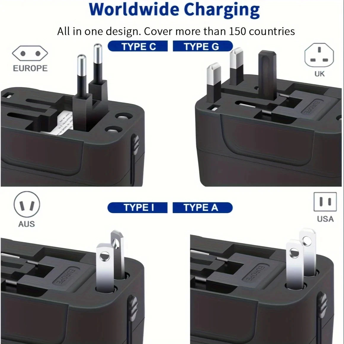 Travel Adapter | Dual USB & 110/220V | American Plug