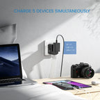 Travel Adapter | Universal Plug Compatibility & 4 USB Ports | 150+ Countries