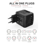 Travel Adapter | Universal Plug Compatibility & 4 USB Ports | 150+ Countries