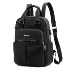 Travel Backpack Purse | USB Charging Port & Waterproof Nylon