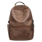 Travel Backpack | Water-Resistant Leather & Multiple Compartments | Fits 15-Inch Laptop