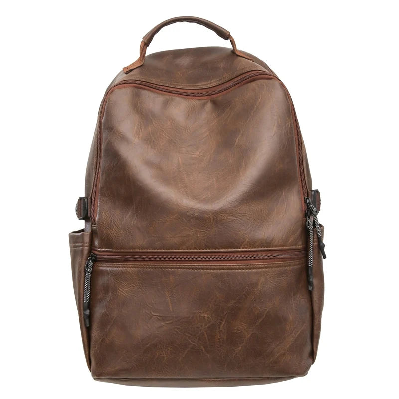 Travel Backpack | Water-Resistant Leather & Multiple Compartments | Fits 15-Inch Laptop
