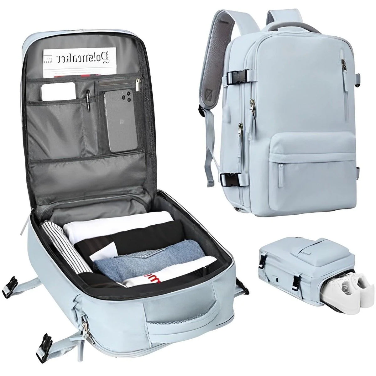 Travel Backpack | Waterproof Nylon, Anti-Theft & USB Charging | 35L Carry-On Friendly
