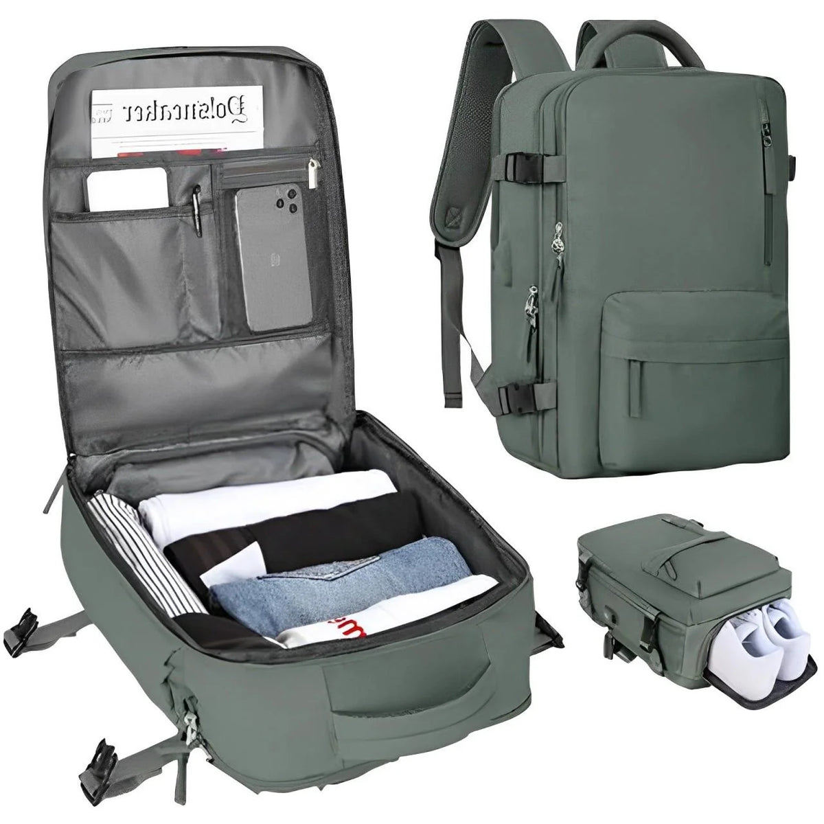 Travel Backpack | Waterproof Nylon, Anti-Theft & USB Charging | 35L Carry-On Friendly