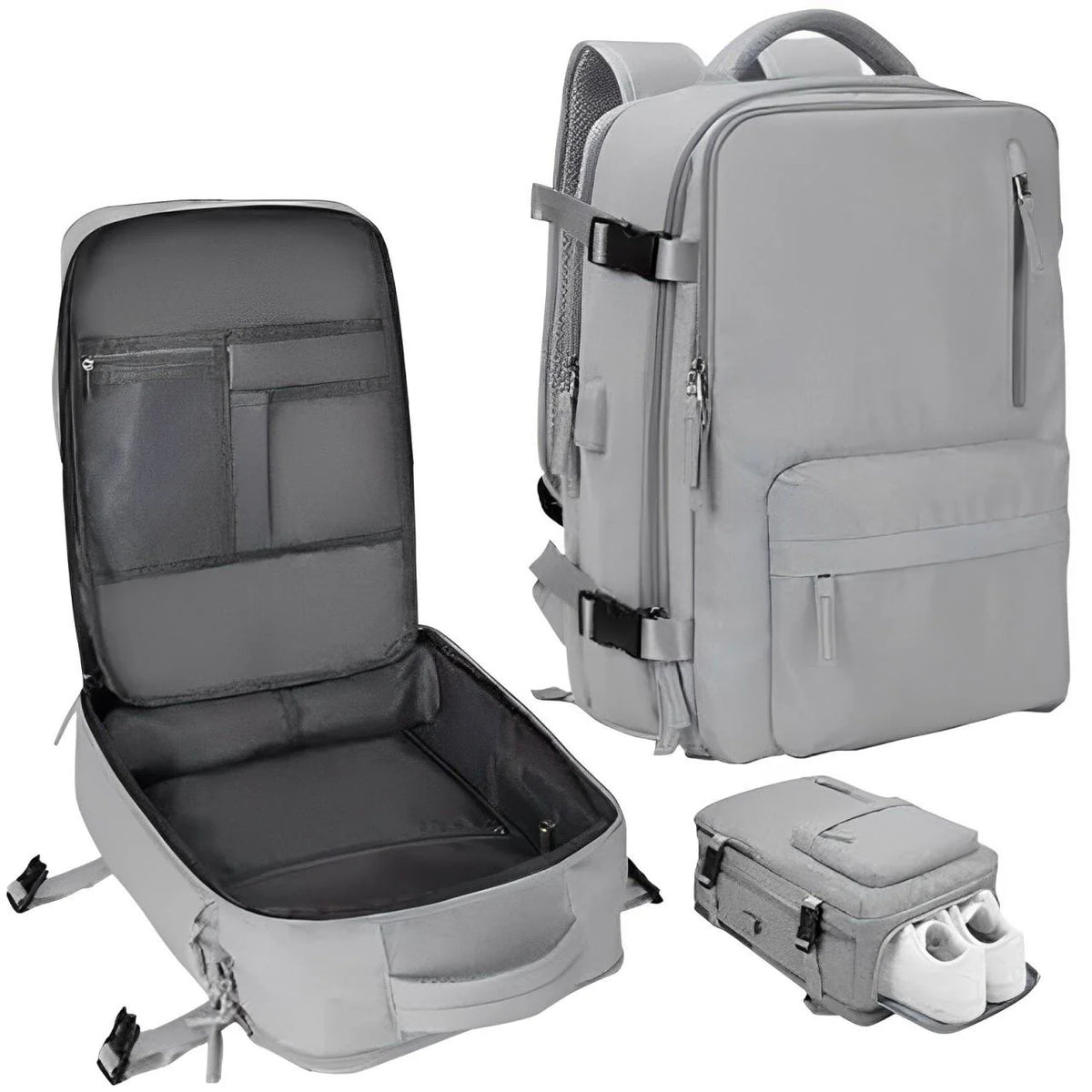 Travel Backpack | Waterproof Nylon, Anti-Theft & USB Charging | 35L Carry-On Friendly