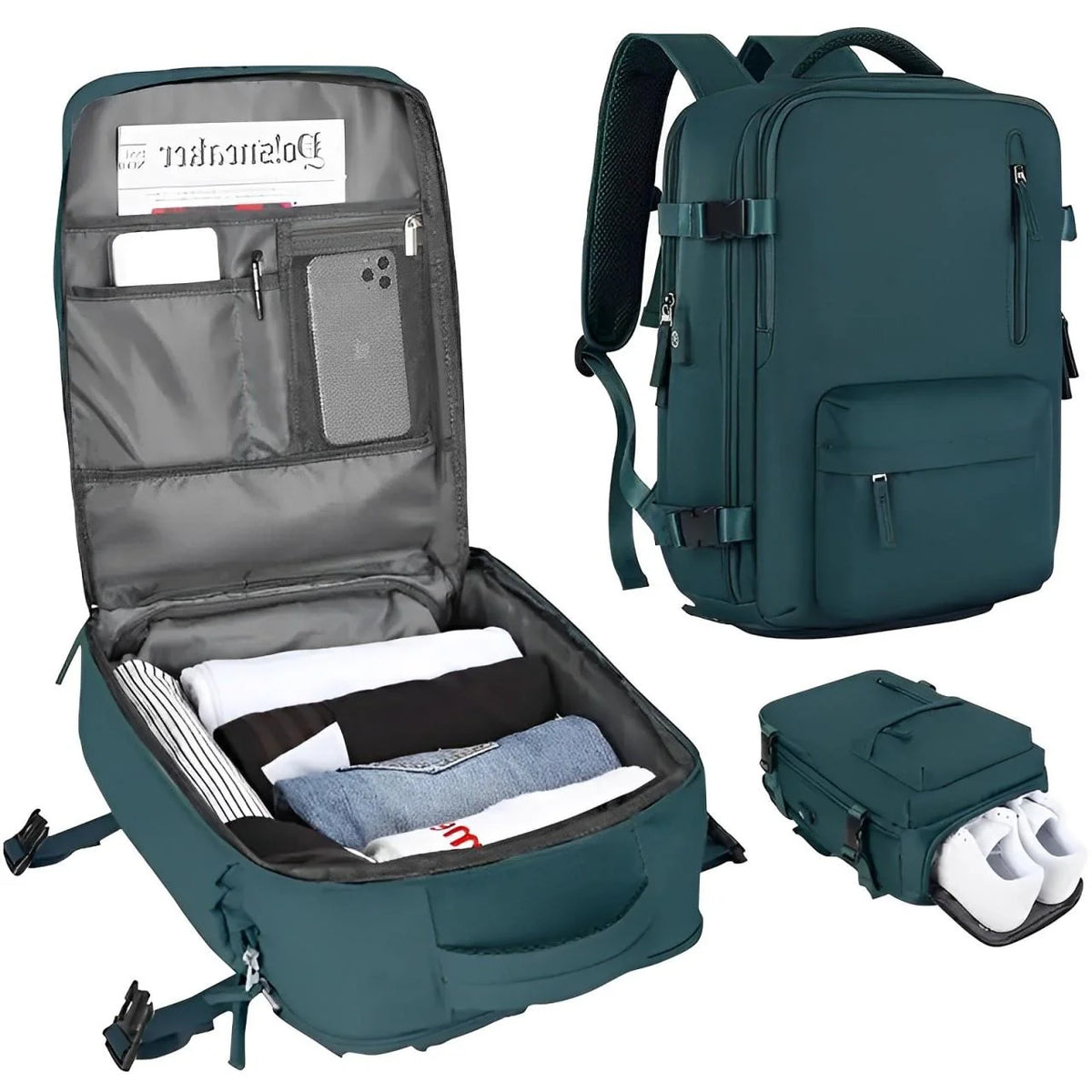 Travel Backpack | Waterproof Nylon, Anti-Theft & USB Charging | 35L Carry-On Friendly