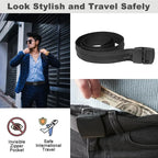 Travel Money Belt | Hidden Zipper Pocket & Anti-Slip Metal Buckle