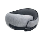 Travel Neck Pillow | Ergonomic Contoured Support & Snap Closure | Includes Sleep Mask & Earplugs