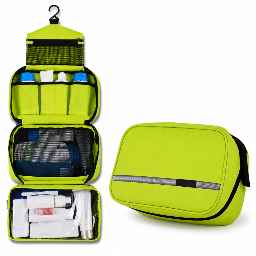 Travel Toiletry Bag with Zippered Opening