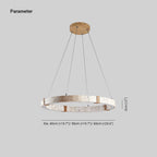 Pendant Light | Minimalist Travertine Ring | Wood Accents & Integrated LED