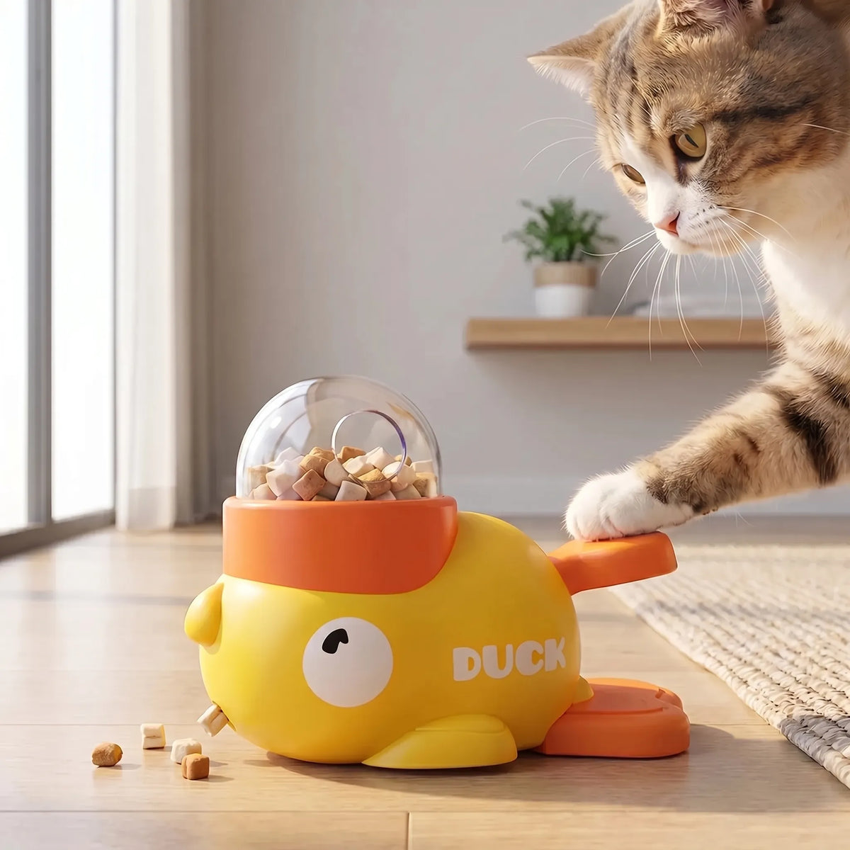 Treat Dispenser | Duck-Shaped Interactive & Transparent Dome