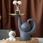 Trinket Tray | Handmade Resin Monkey & Wrought-Iron Base