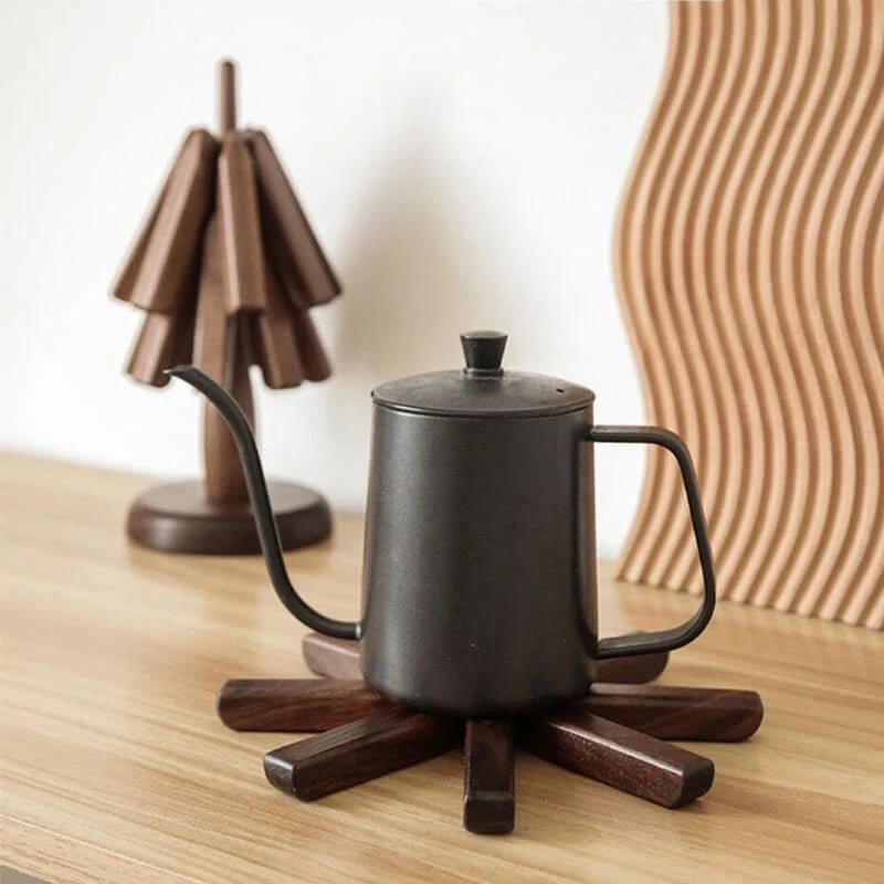 Trivet | Foldable Walnut Star Design & Heat-Resistant
