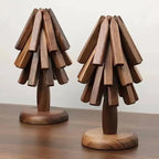 Trivet | Foldable Walnut Star Design & Heat-Resistant