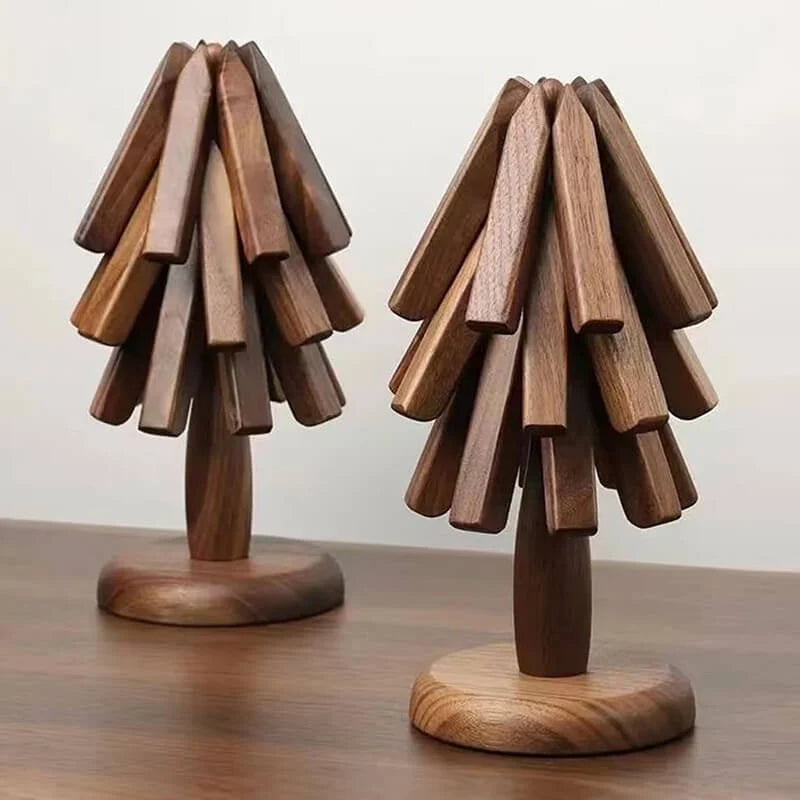 Trivet | Foldable Walnut Star Design & Heat-Resistant