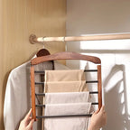Trouser Hanger | Five-Tier Space-Saving Wood & Metal Frame