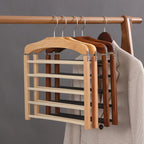 Trouser Hanger | Five-Tier Space-Saving Wood & Metal Frame