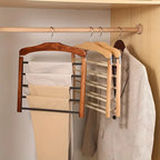 Trouser Hanger | Five-Tier Space-Saving Wood & Metal Frame