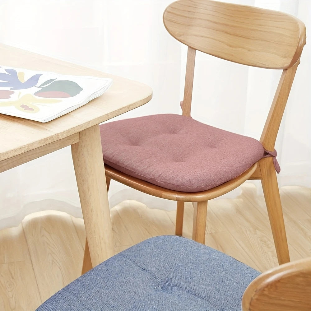 Chair Cushion | Tufted Microfiber & Tie Straps | Universal Fit