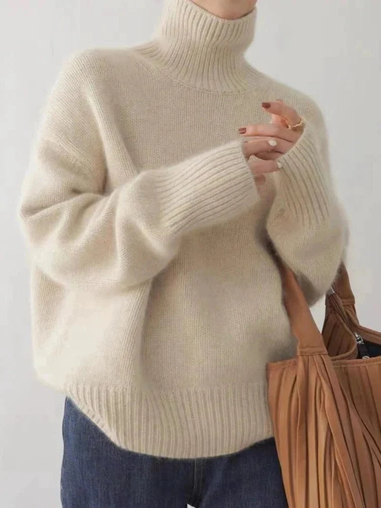 Turtleneck Sweater | Organic Merino Wool | Soft & Warm Loose Fit