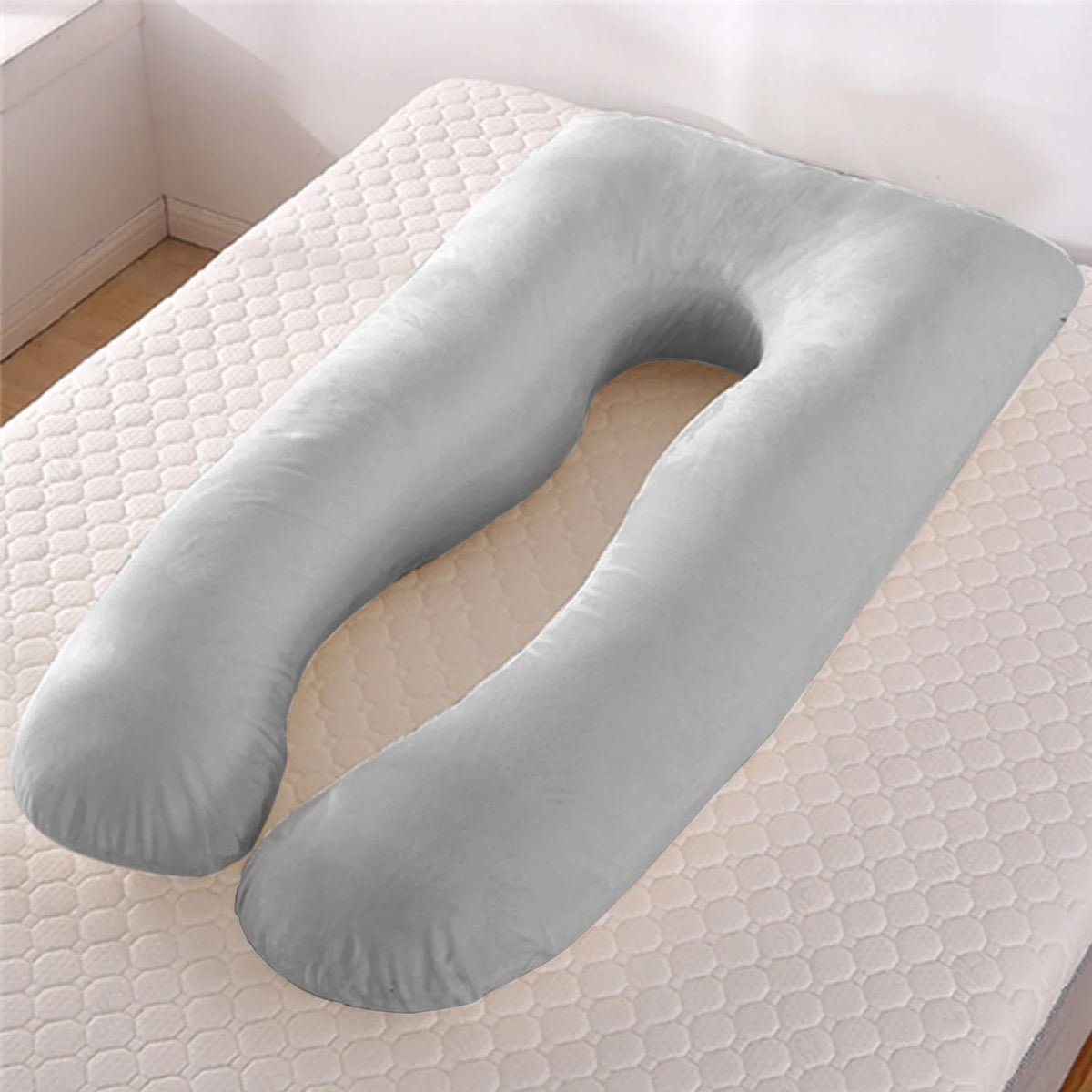 U-Shaped Pregnancy Pillow | Full-Body Support & Cool Breathable Cover