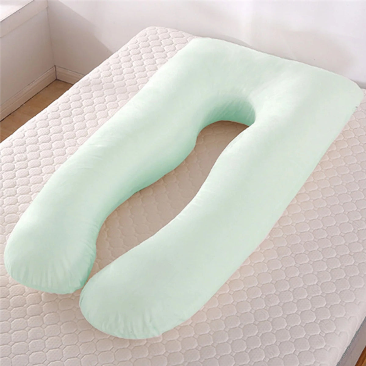 U-Shaped Pregnancy Pillow | Full-Body Support & Cool Breathable Cover