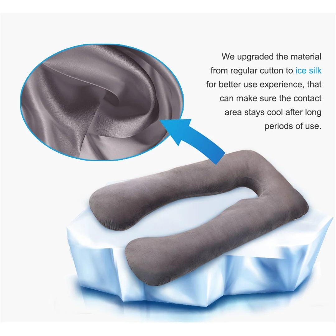 U-Shaped Pregnancy Pillow | Full-Body Support & Cool Breathable Cover