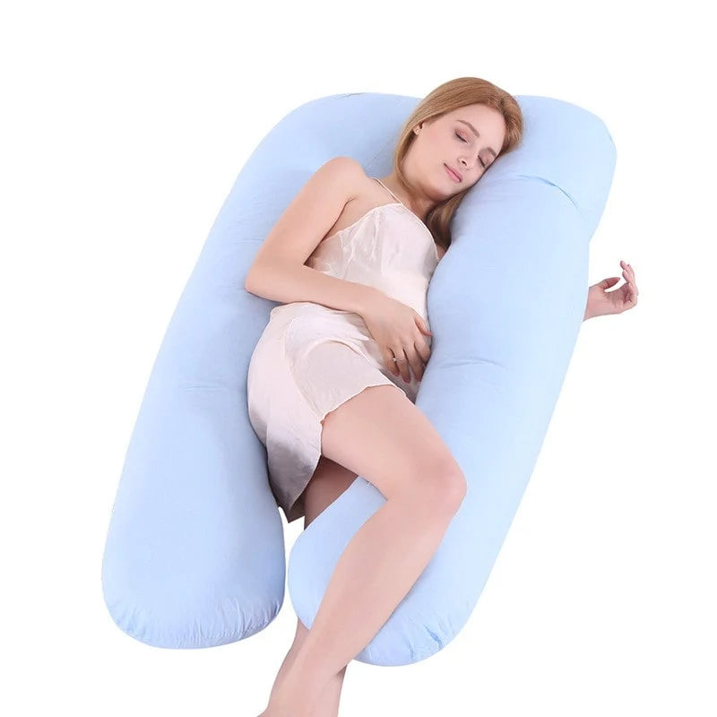 U-Shaped Pregnancy Pillow | Full-Body Support & Cool Breathable Cover