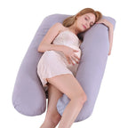 U-Shaped Pregnancy Pillow | Full-Body Support & Cool Breathable Cover