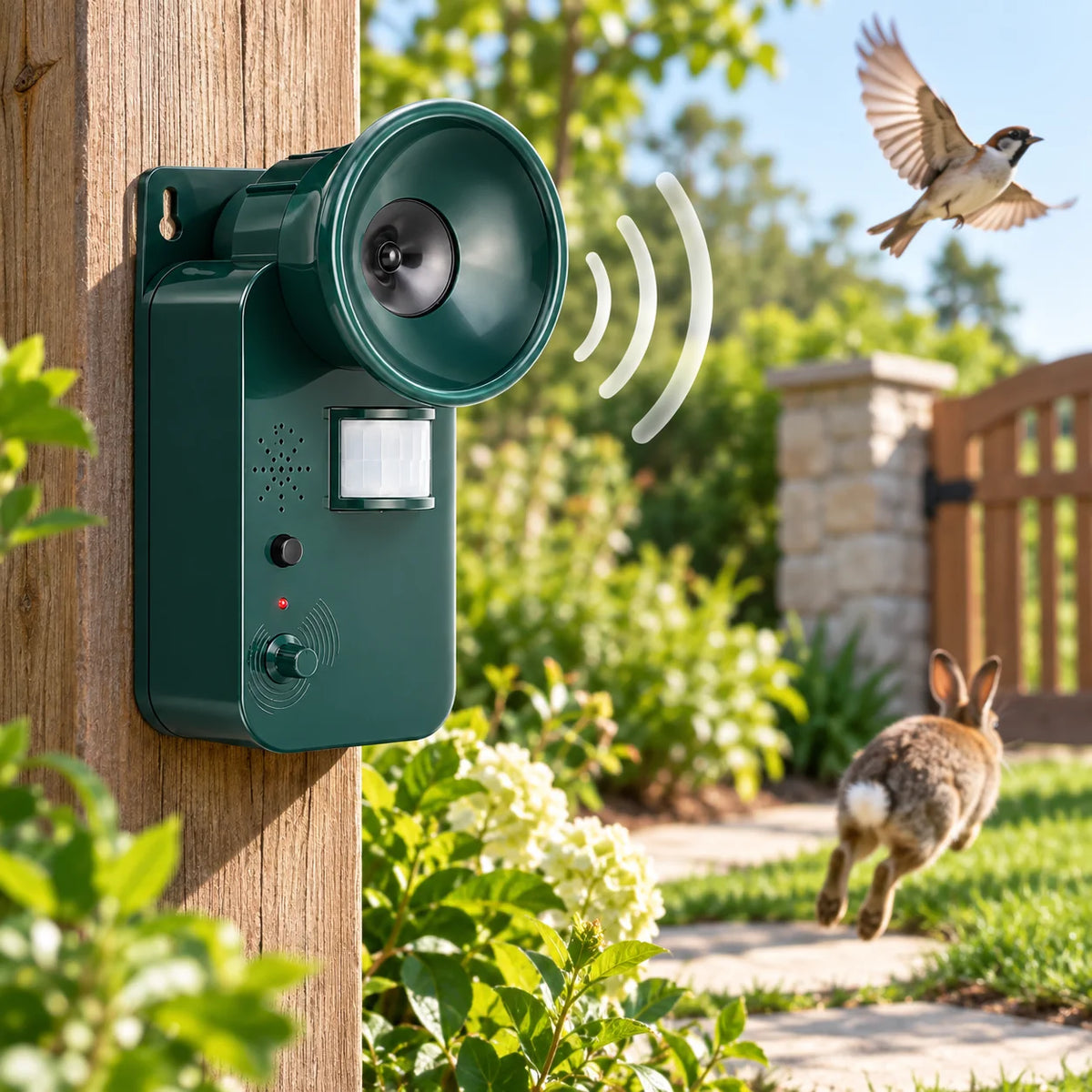 Ultrasonic Animal Repeller | Motion-Activated & Battery-Powered