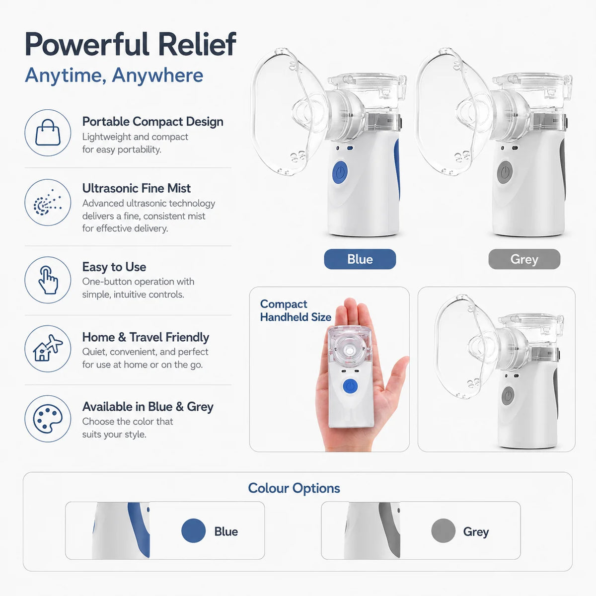 Ultrasonic Nebuliser | Portable Handheld & Battery-Powered