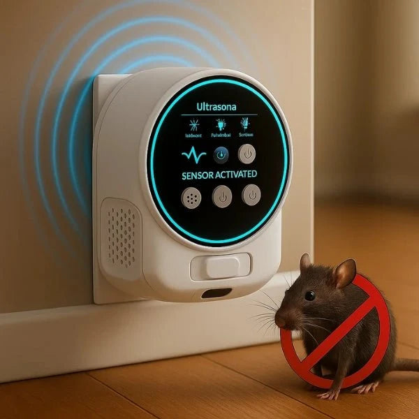 Ultrasonic Rodent Repeller | Silent & Chemical-Free | 3,200 m² Coverage