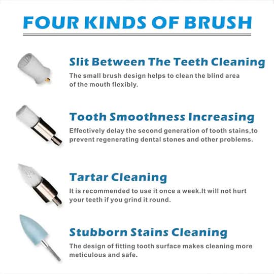 Tooth Cleaner | Ultrasonic Stainless Steel Tip | LED Light