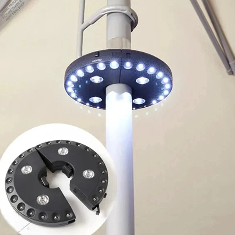 Umbrella Light | Clamp-On Battery-Powered & Weatherproof | Fits 3.6–4.3 cm Poles