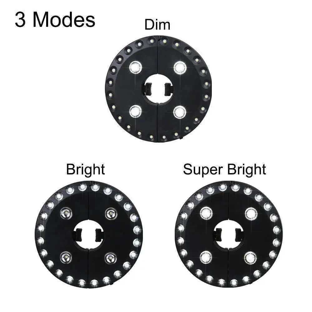 Umbrella Light | Clamp-On Battery-Powered & Weatherproof | Fits 3.6–4.3 cm Poles
