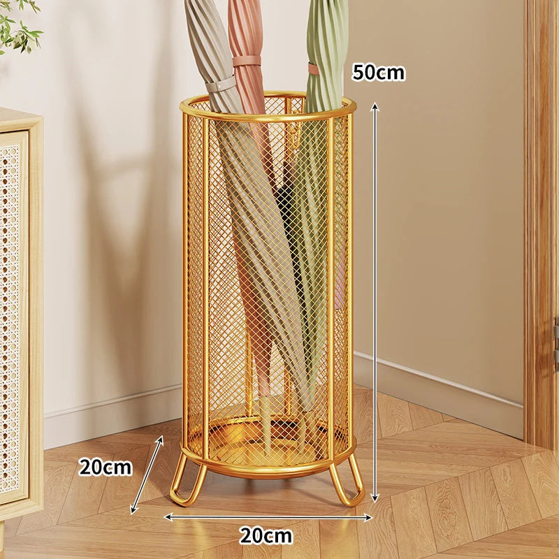 Umbrella Stand | Powder-Coated Metal Mesh & Elevated Base