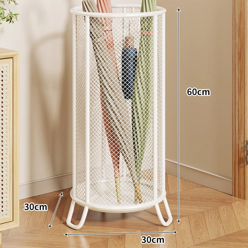 Umbrella Stand | Powder-Coated Metal Mesh & Elevated Base