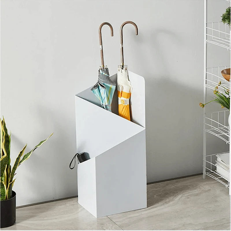Umbrella Stand | Scandinavian Geometric Metal & Removable Drip Tray