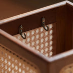 Umbrella Stand | Woven Rattan & Solid Wood | 20 In Height