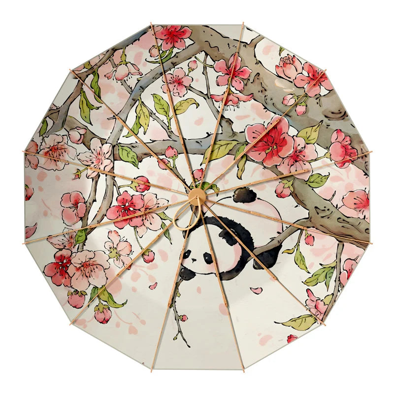 Umbrella | UV Protection & Hand-Painted Panda Design