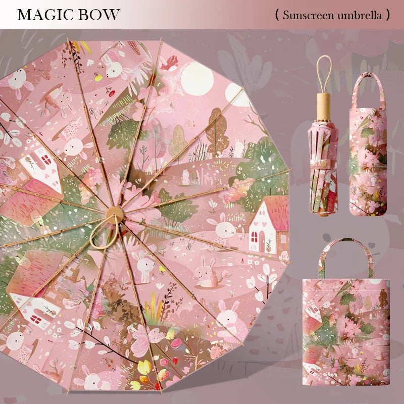 Umbrella | UV Protection & Hand-Painted Panda Design
