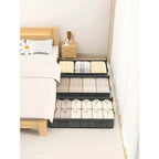 Under-Bed Storage Box | Transparent Lid & Foldable Design | Space-Saving