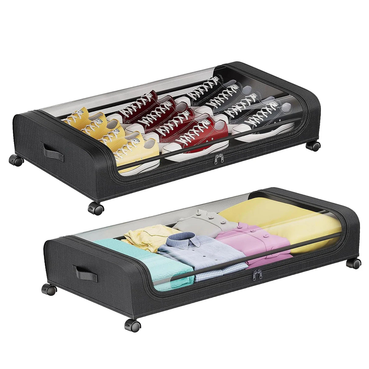 Under-Bed Storage Containers | Low-Profile Lidded Design | Set of 2